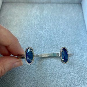 Kendra Scott Silver Cuff Bracelet with Blue/Navy stone